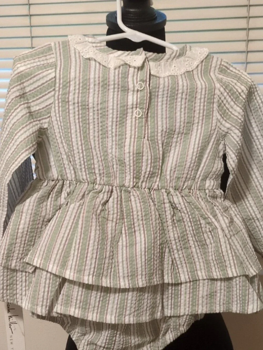 Nicole Miller 3 PC Multicolor Striped Romper Ribbed Leggings/Booties 18M